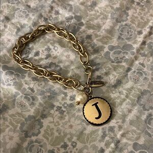 Plunder Gold Charm Bracelet with Pearl Accent